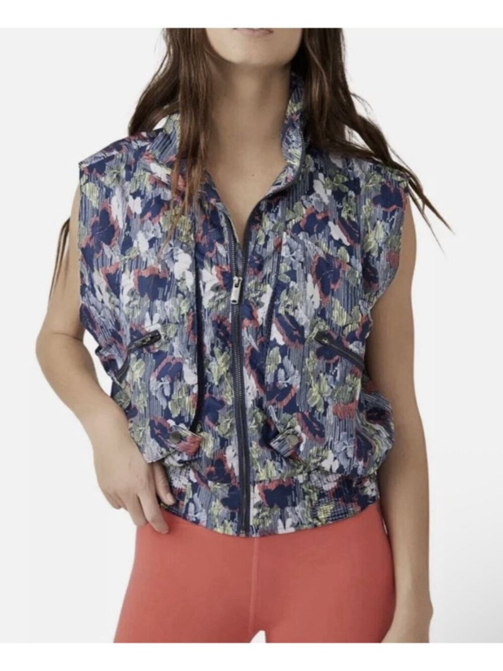 Free People FP Movement Off the Grid Vest Supernova Floral Sz Medium